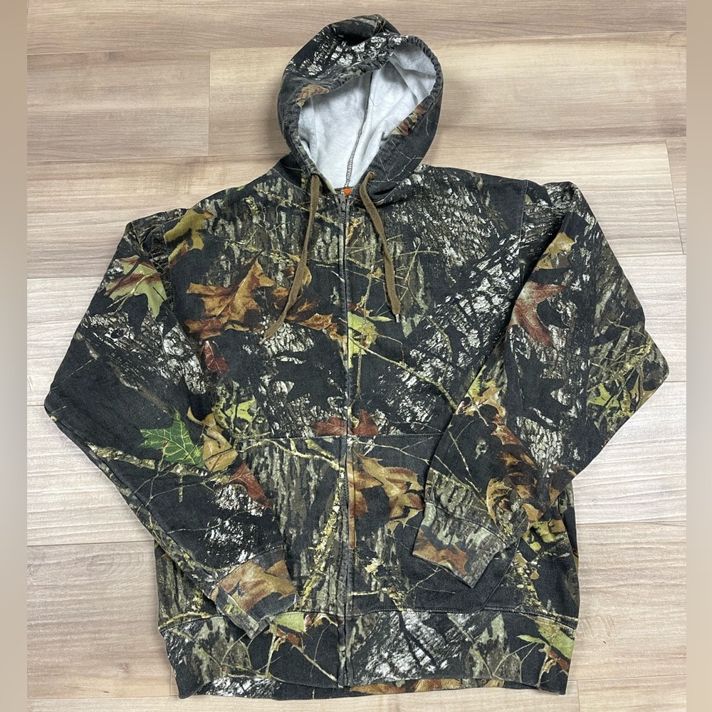 Russell Outdoors Camo Woodstalker Zip Up Hooded Jacket Men’s Size Large